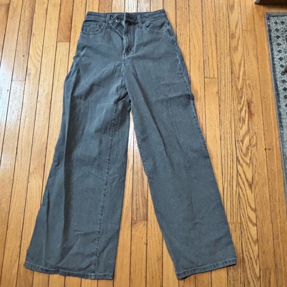 Women's Gray Wide-Leg Jeans Lee high rise slouch - Picture 1 of 3